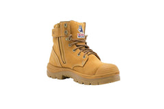 SIZE 3 Steel Blue Wheat Argyle Zip Steel Toe Bump Cap Safety Boot