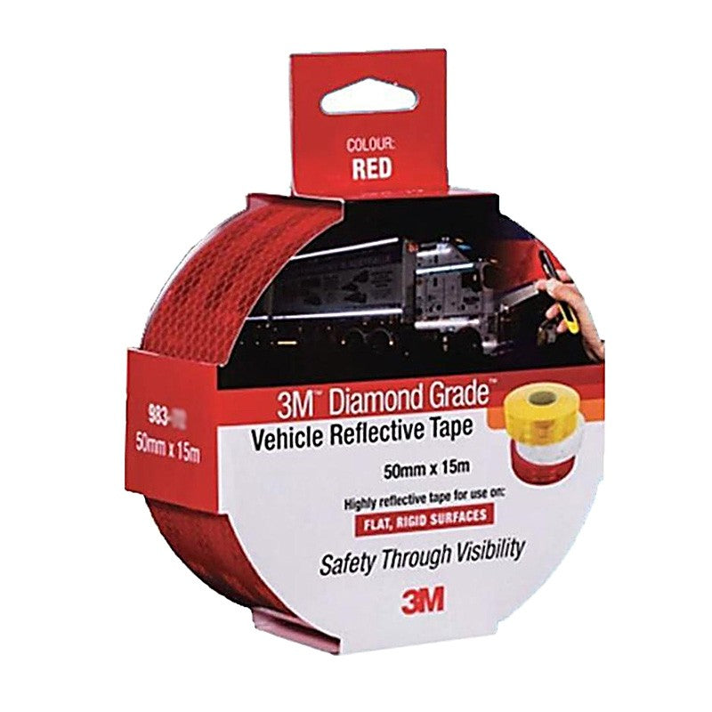 15m x 50mm RED 3M 983 Diamond Grade Reflective Vehicle Marking Tape (983-72 ES) (983-72ES-15M)