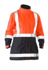 Bisley Women's Taped Hi Vis Recycled Rain Shell Jacket