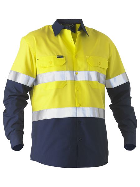 Bisley Bisley Recycle Taped Two Tone Hi Vis Drill Shirt