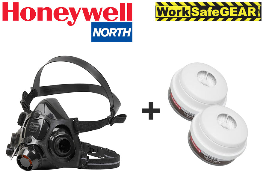 LARGE HONEYWELL NORTH 7700 HALF MASK + A1P3 Filter N06575081L