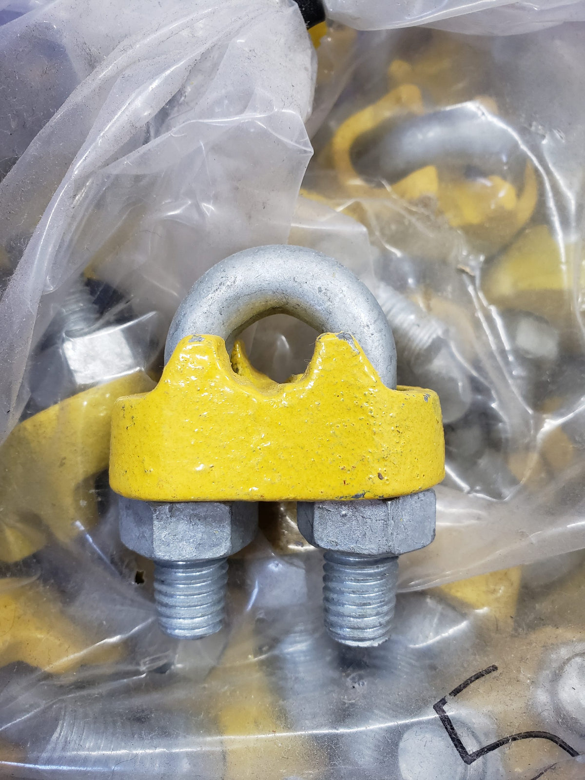 16mm Galvanized Wire Rope Grip Yellow saddle