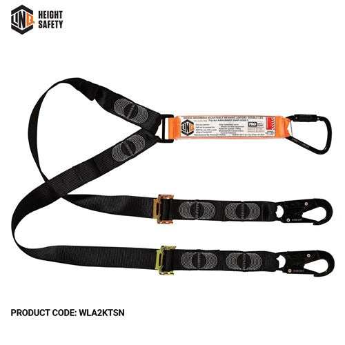 LINQ Elite Double Leg Shock Absorbing 2M Adjustable Lanyard