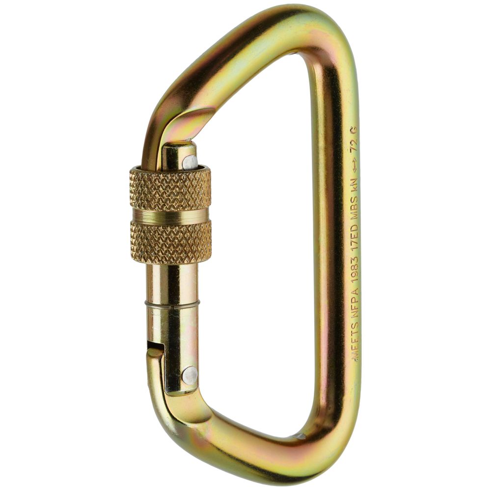 Omega Standard D 1/2" Steel NFPA Screw-Lok Carabiner