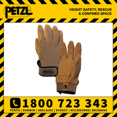 Tan Petzl Cordex Belay/Abseiling Glove Large