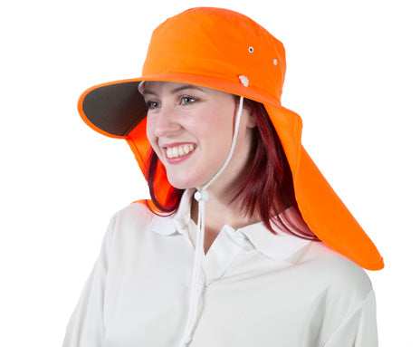 M-L HI VIS ORANGE Tammin Broad Brim Sun Hat