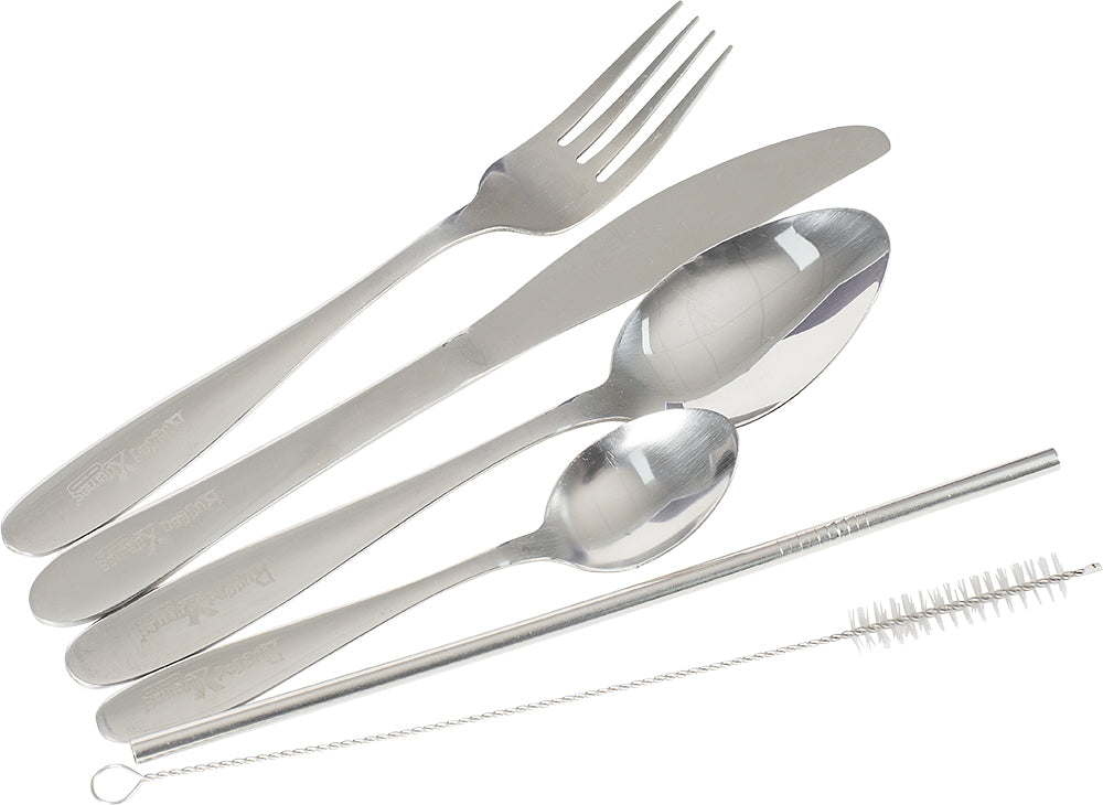 Rugged Xtremes 7Pce Stainless Steel Cutlery Set In Mesh Bag