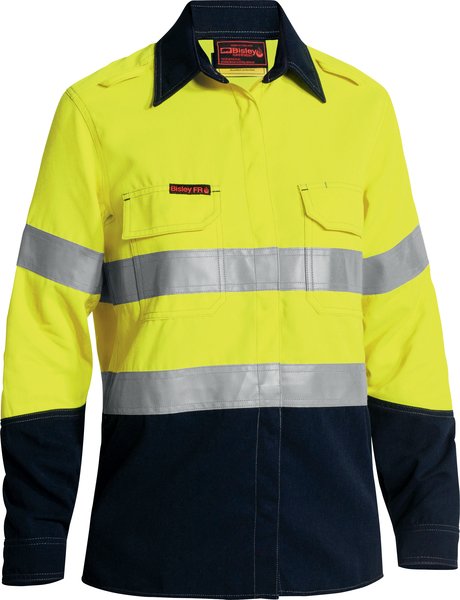 Bisley TenCate Tecasafe Plus 700 Women's Taped Hi Vis FR Vented Shirt