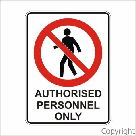 AUTHORISED PERSONNEL ONLY Flute 450x600mm