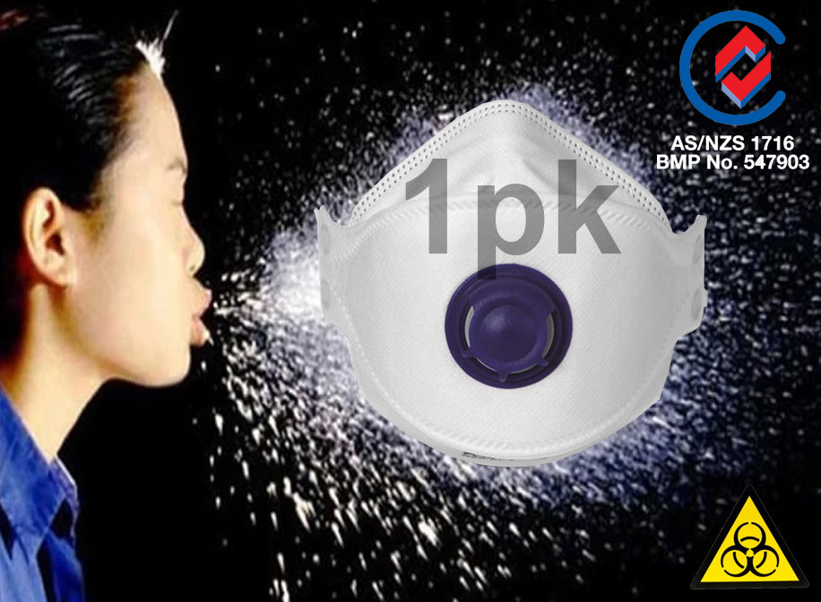 ProChoice Respirator P2 Flat Fold with Valve (PCFFP2V) Single