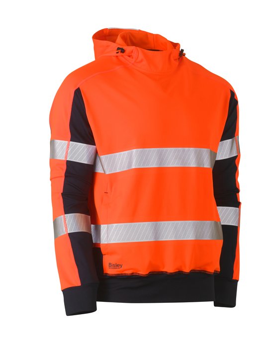 Bisley Taped Two Tone Hi Vis Contrast 4 Way Stretchy Hoodie