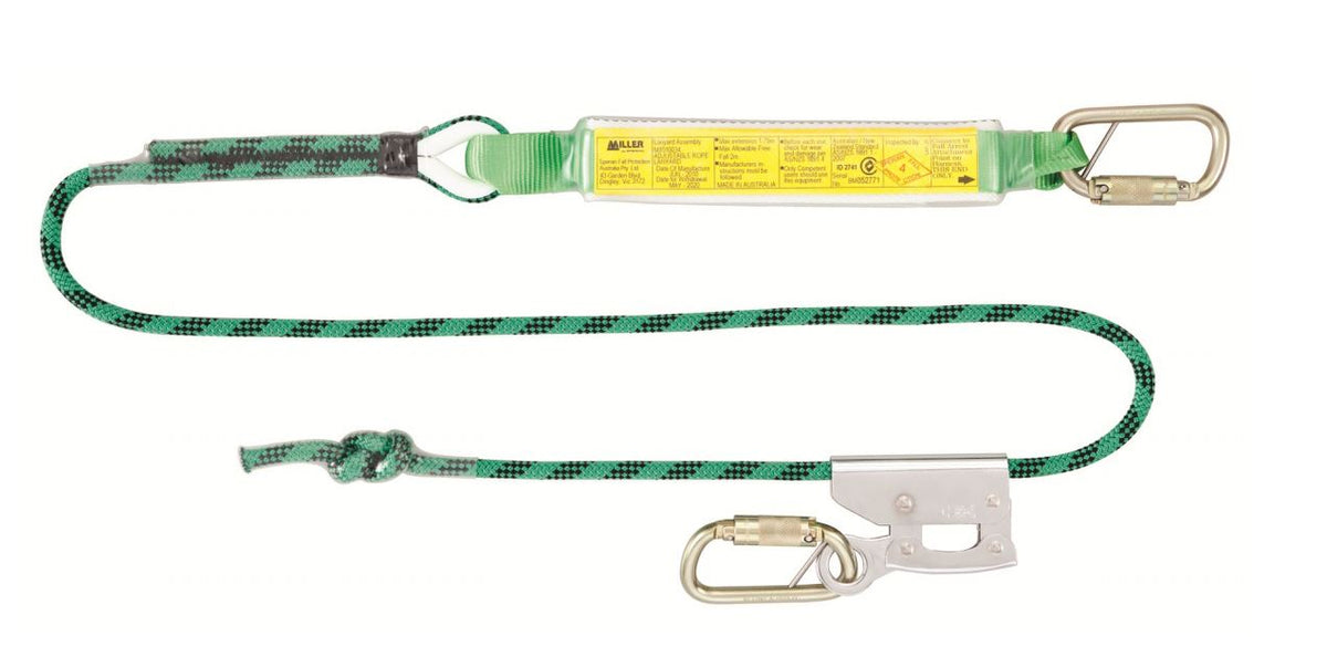 Miller 5M Single Adjustable Kernmantle Rope Lanyard w/TAKs (M1010056)