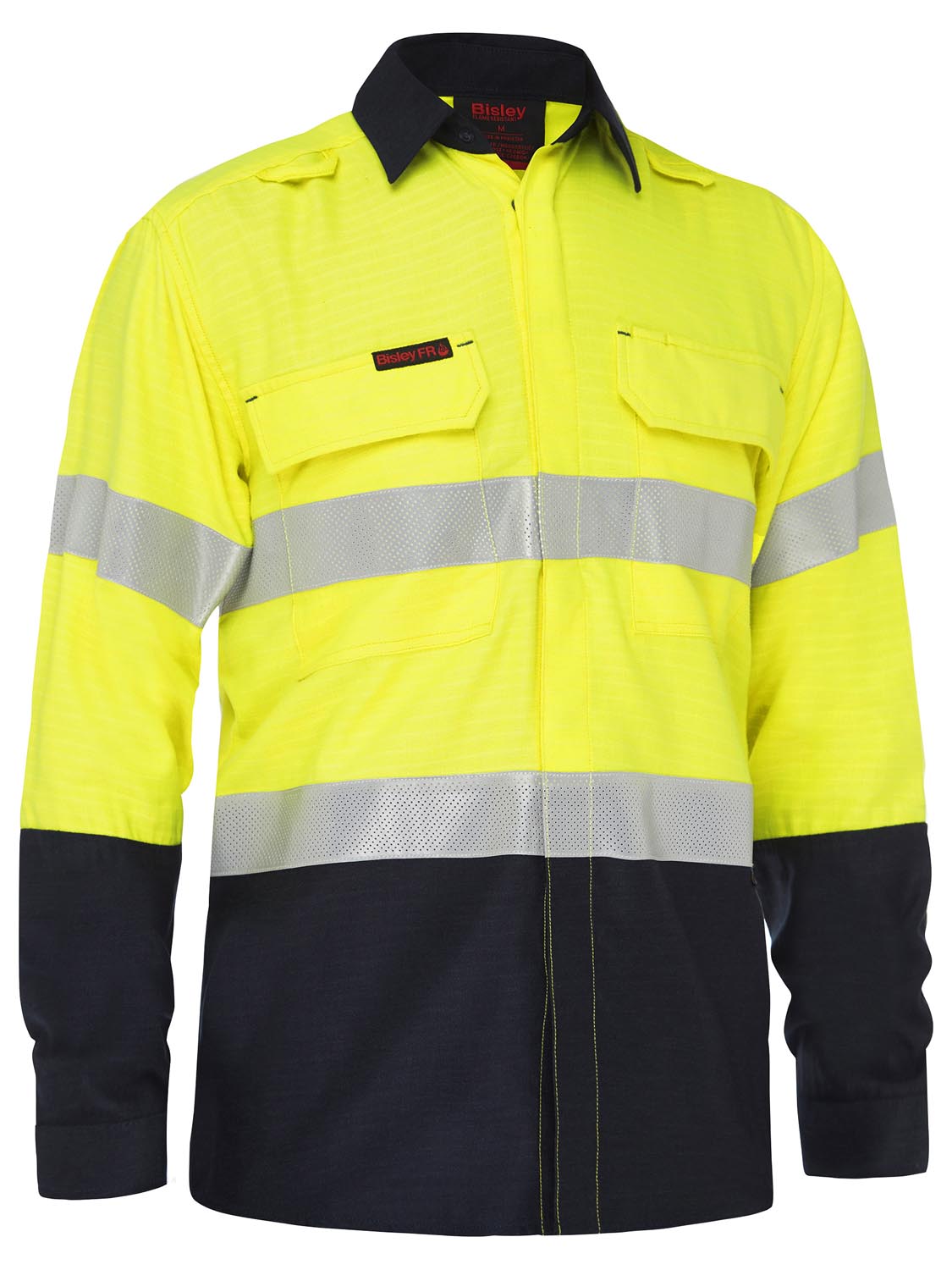 Bisley Apex 160 Taped Hi Vis FR Ripstop Vented Shirt