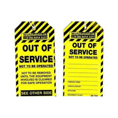 (PK50) OUT OF SERVICE Tags with Cable Ties