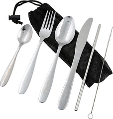 Rugged Xtremes 7Pce Stainless Steel Cutlery Set In Mesh Bag