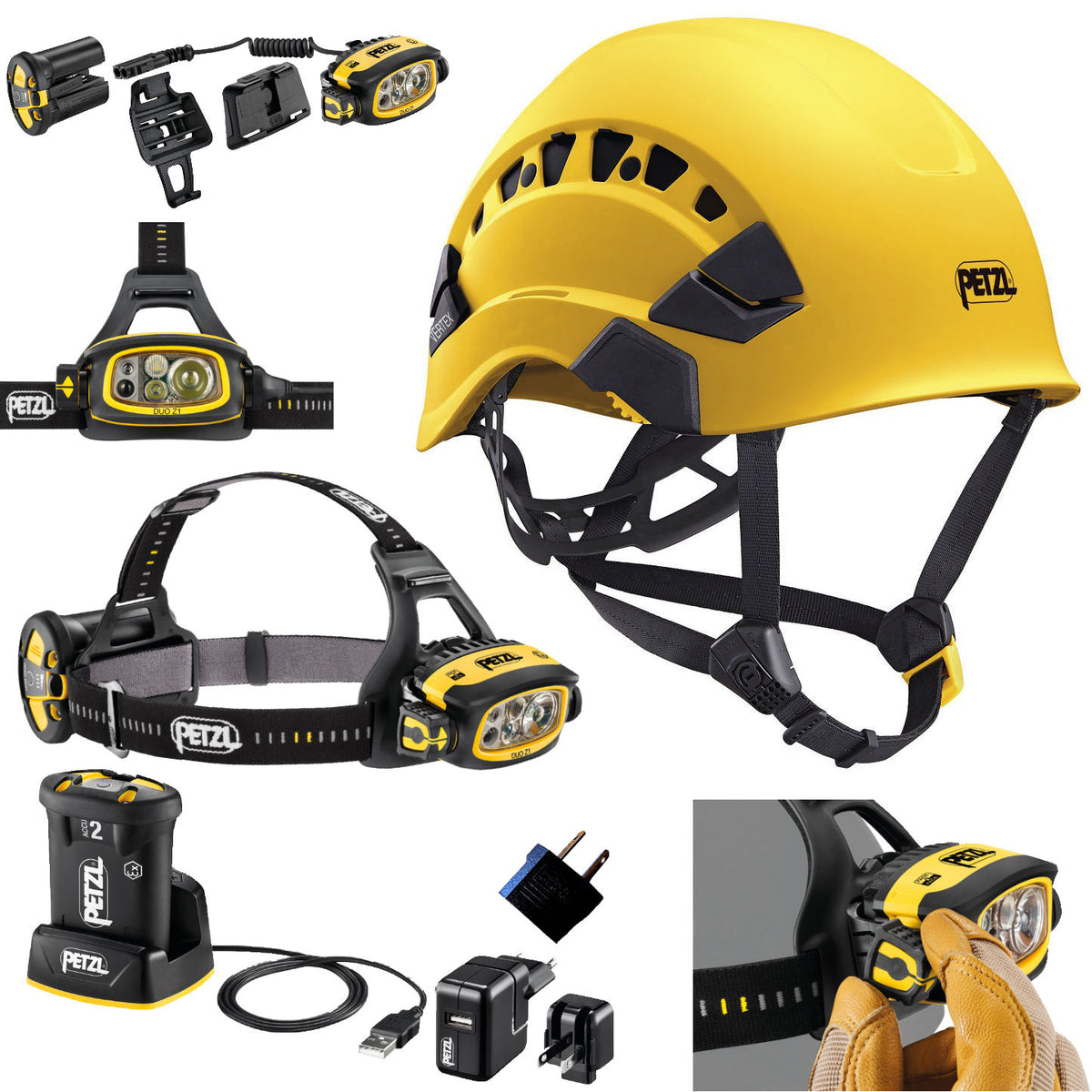 Petzl Vertex Vent Yellow Helmet &  DUO Z1 Headlamp