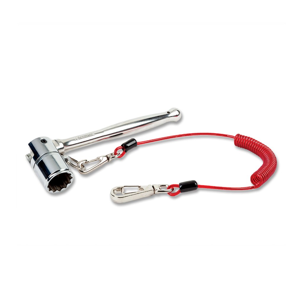 GRIPPS Stainless Steel Scaffold Key 7/16 With Coil Single-Action Tether