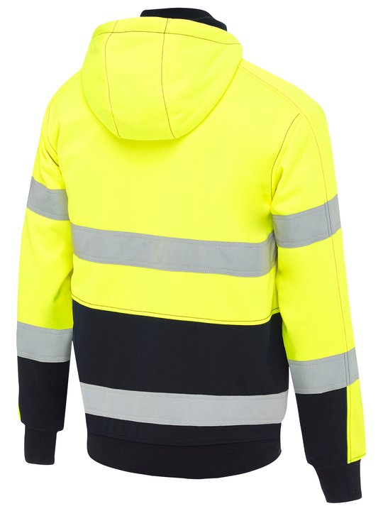 Bisley Taped Hi Vis Zip Fleece Hoodie with Sherpa Lining