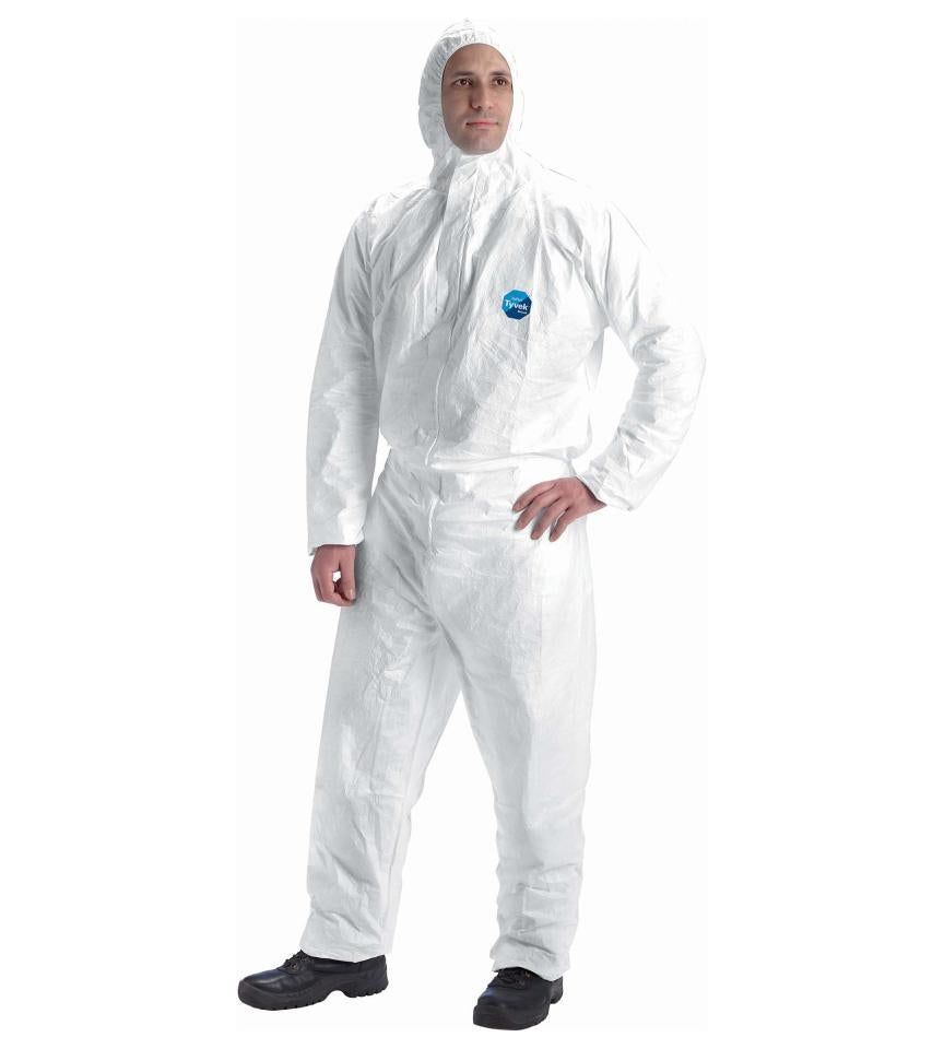 3XL Dupont Tyvek Dual Hooded Coverall WHITE Type5/6 (CYD025:XXXOS)