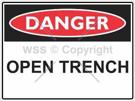 DANGER OPEN TRENCH 450x600mm Metal