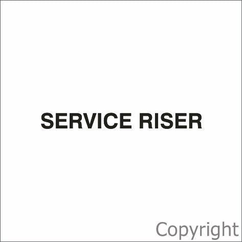 SERVICE RISER 50mm H Black Vinyl Text