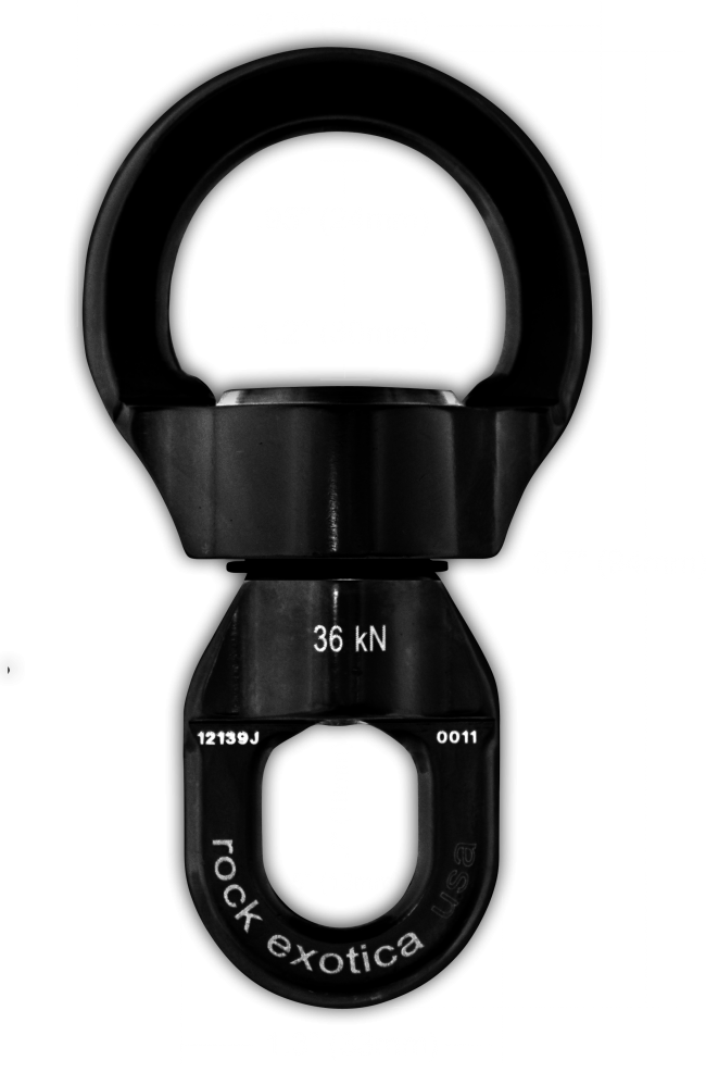 Rock Exotica Rotator Round Stainless Steel Swivel SMALL  -  BLACK