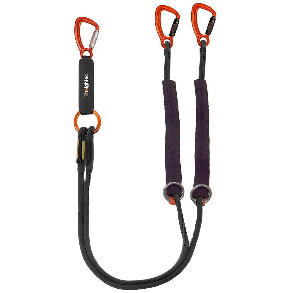 Heightec ELITE twin lanyard - tri-act 1.85m twistlock clip back