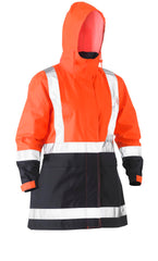 Bisley Women's Taped Hi Vis Recycled Rain Shell Jacket