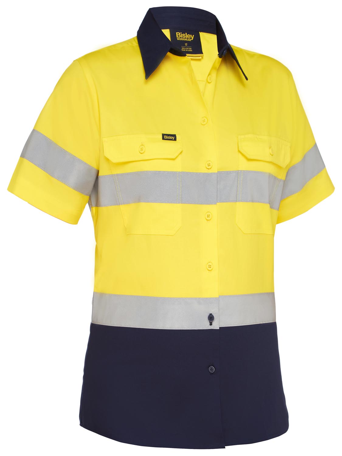 Bisley Women's Taped Hi Vis Cool Lightweight Drill Shirt (BL1896)