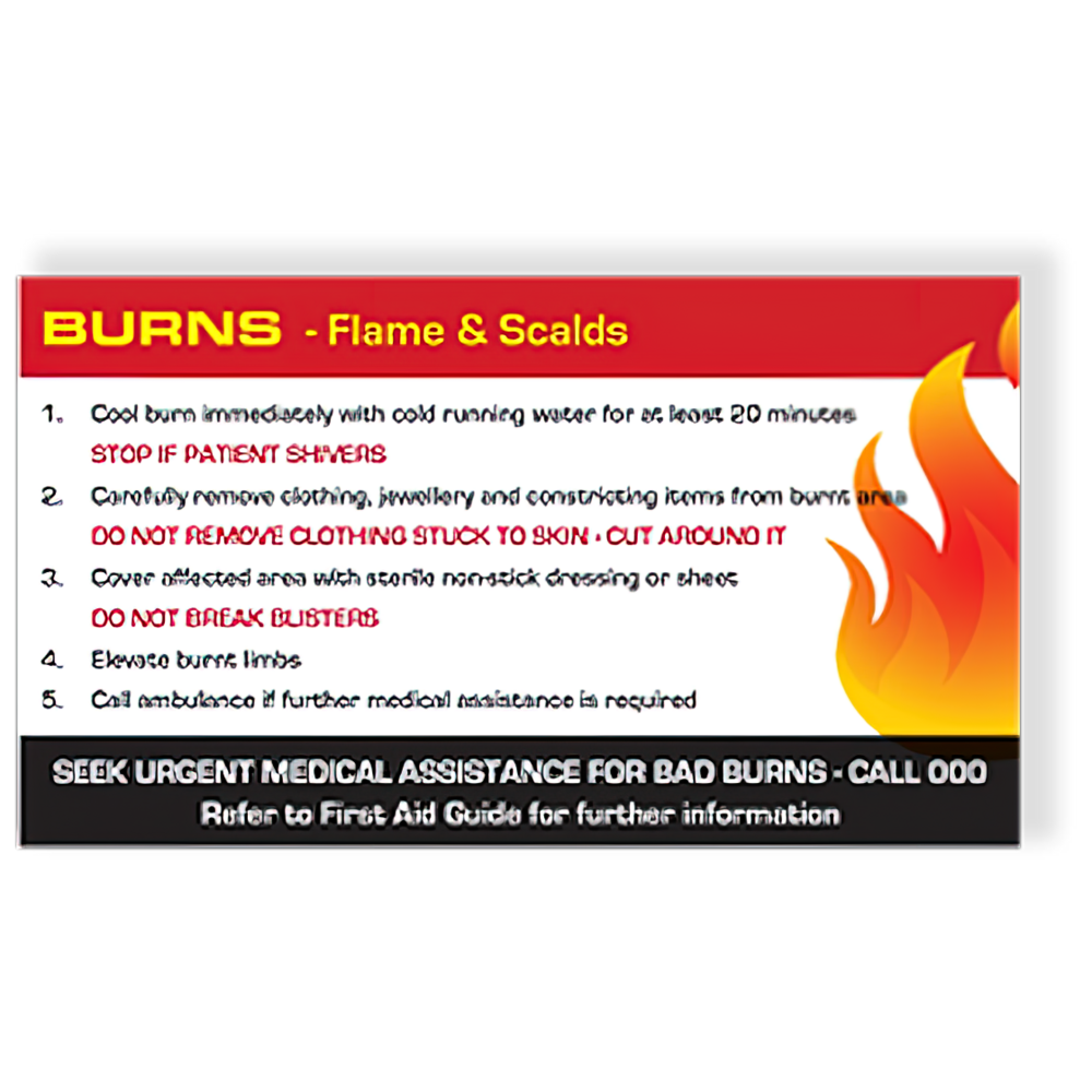 Aero Healthcare AEROGUIDE Burns First Aid Card