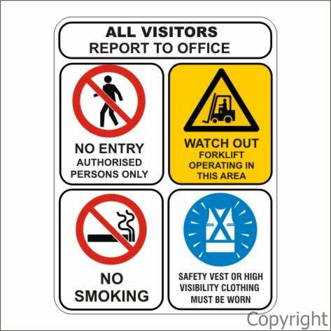 COMBINATION 5 IN 1 SIGN 450x600mm Metal