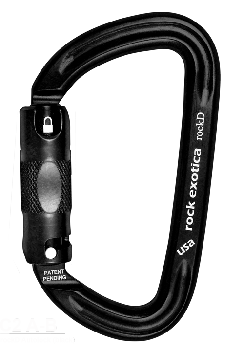 Rock Exotica rockD Auto-Lcck Carabiner - 29kKn - BLACK