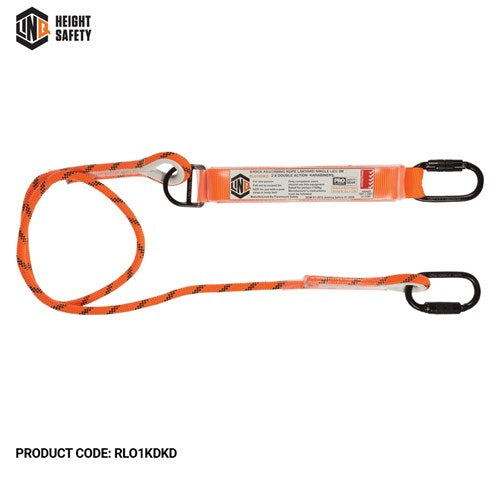 LINQ Single Leg Kernmantle 2M Shock Absorb Rope Lanyard