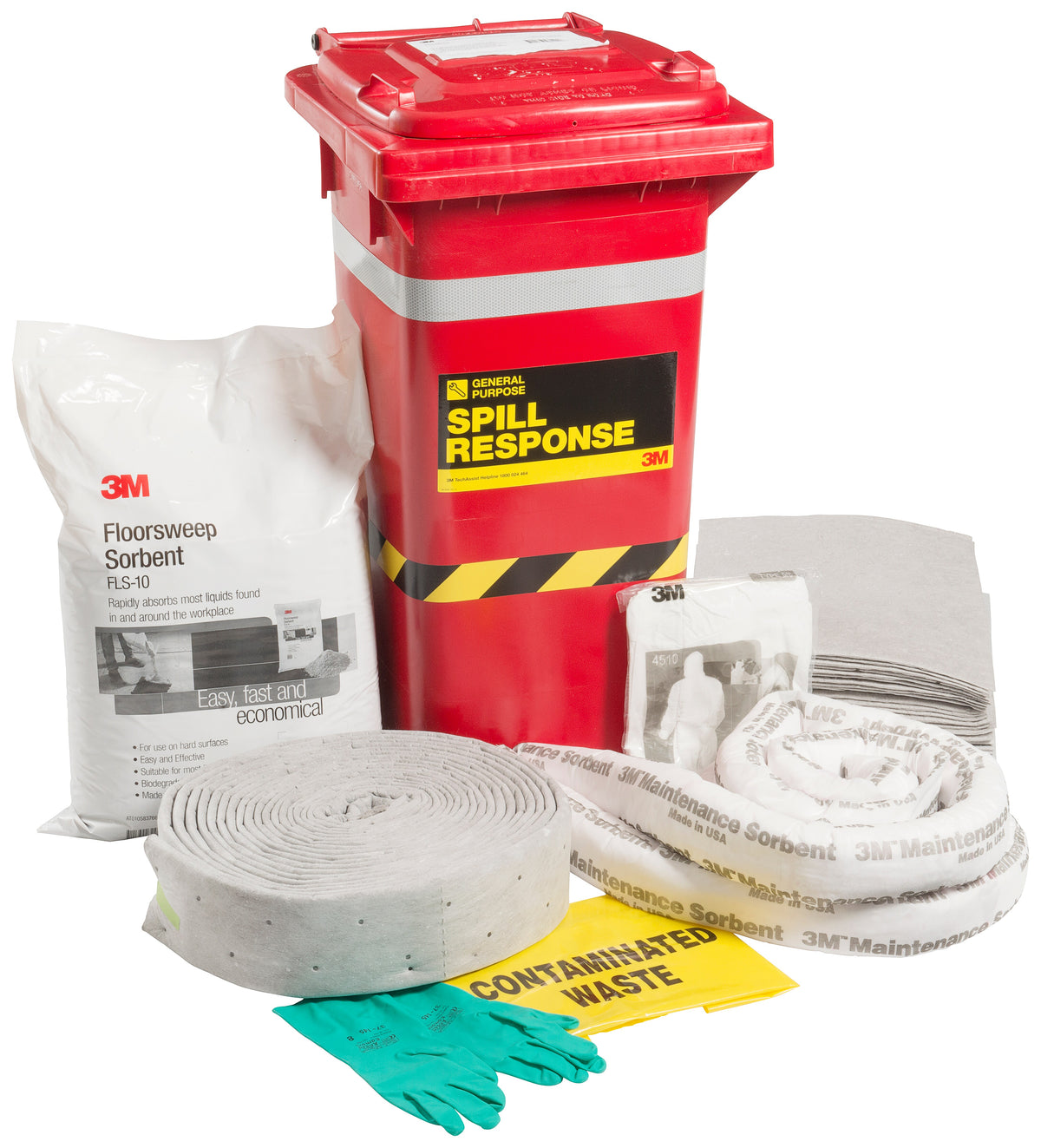 3M General Purpose Sorbent Spill Kit Wheelie Bin - 130L (MSRK-130)