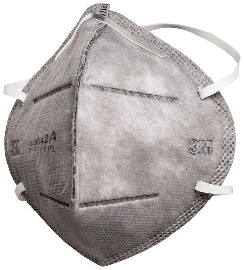 3M P2 N95 Medical & Industrial Flat Fold Particulate Nuisance Vapours & Odours Respirator (9542A)-Pk-25