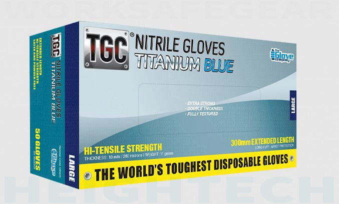 TGC Titanium Blue Nitrile Disposable Gloves (Box of 50)