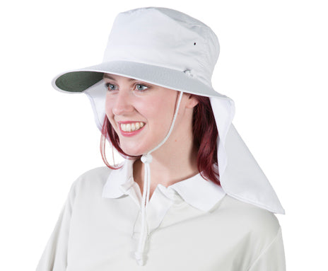 L-XL WHITE Tammin Broad Brim Sun Hat