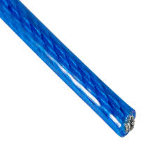 10m x 6mm Beaver G1570 PVC Coated Galvanised Wire Rope With A Fibre Core - 6x19 (Blue)