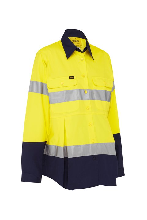 Bisley Women's Taped Hi Vis Maternity Drill Shirt