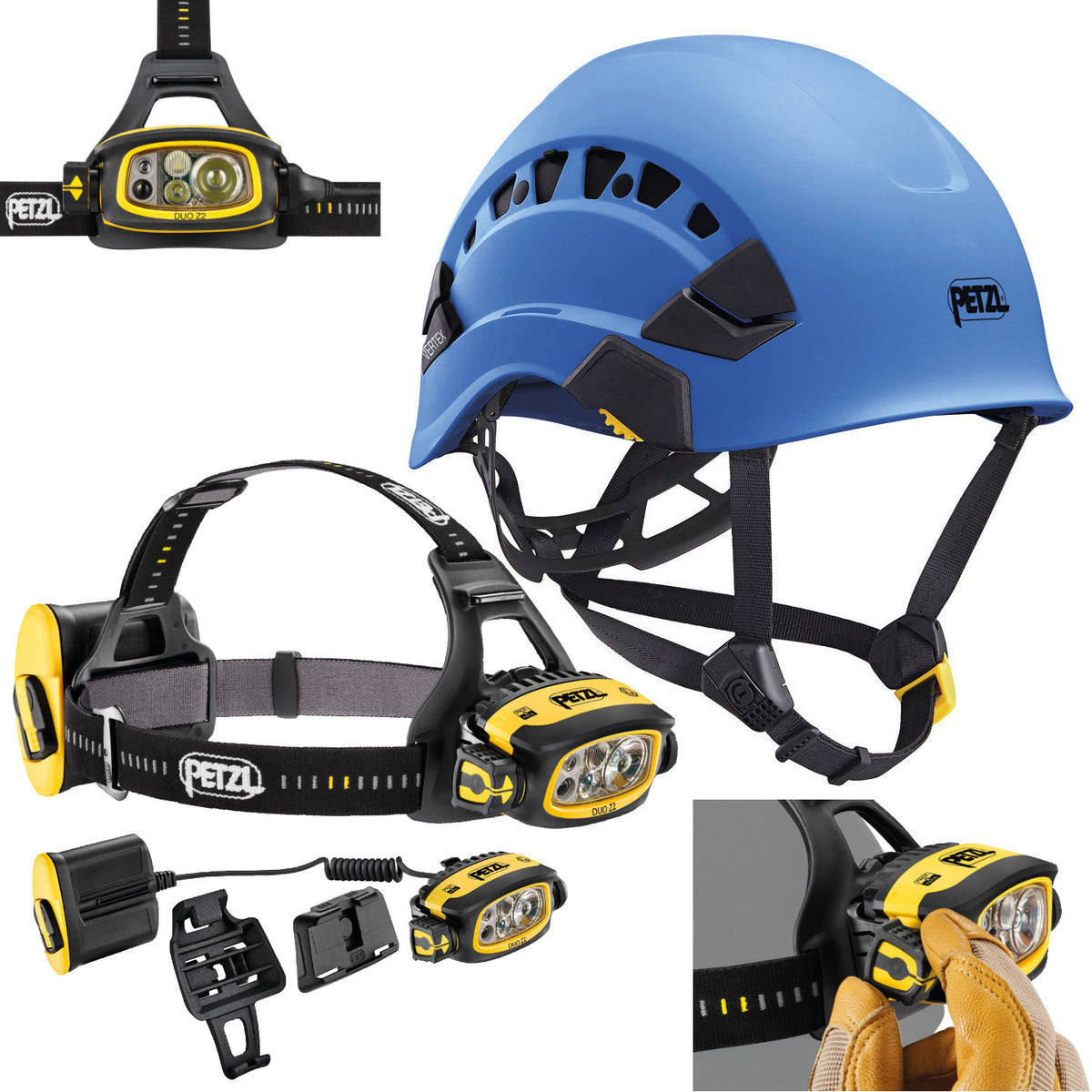 Petzl Vertex Vent Blue Helmet & DUO Z2 Headlamp