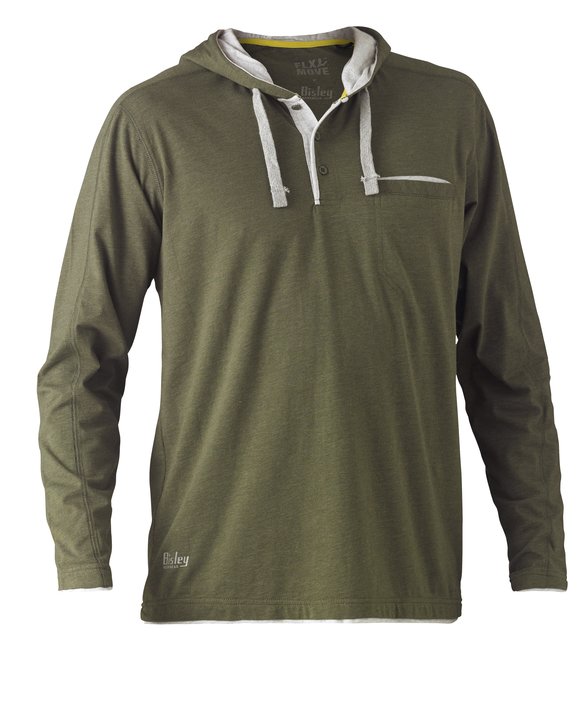 Bisley Flex & Move Cotton Rich Hoodie Long Sleeve Tee