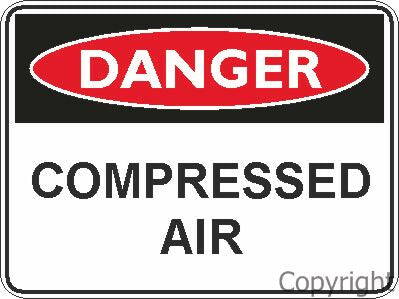 DANGER COMPRESSED AIR 100x140mm SS Vinyl (Pack of 5)