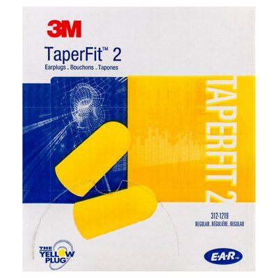 3M TaperFit 2 Regular Uncorded Earplugs Class 5 200 pairs/box