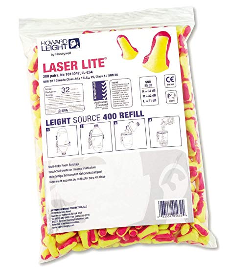 Laser Lite 32db Single-Use Earplug Dispenser Refill (400pk)