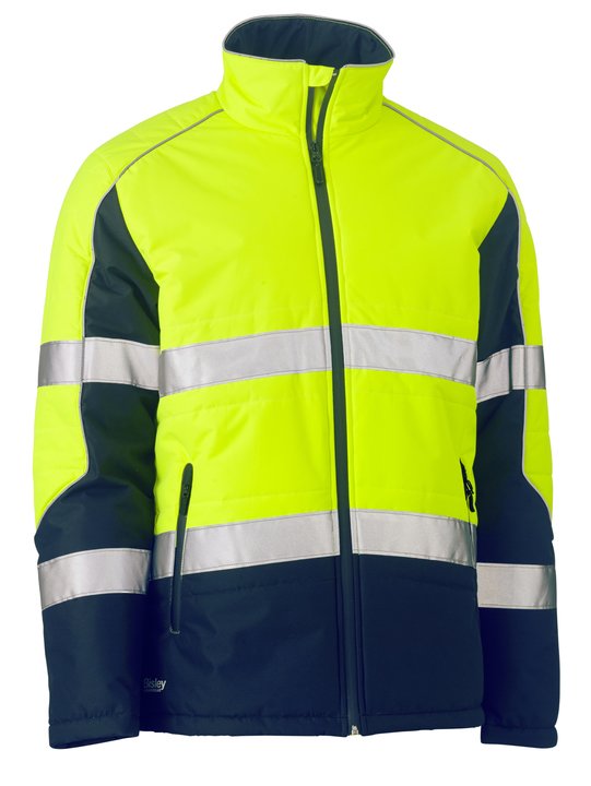 Bisley Taped Hi Vis Puffer Jacket with Stand Collar