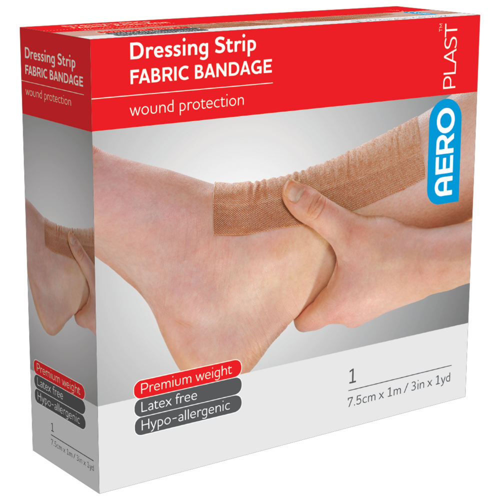 Aero Healthcare AEROPLAST Premium Fabric Dressing Strip 7.5cm x 1M