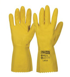 ProChoice L/8 Synthetic Latex Glove Silverlined Latex Rubber Household Gloves - Yellow (MSLY)