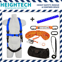 Roofer's Kit with Safety Harness, 15kN Roof Anchor and 15m Ropeline