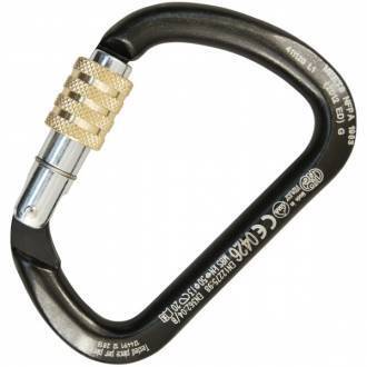 KONG 411.ZL1 XL D Carbon Steel Screw Gate Carabiner- Black/Polished/Bronze 50kN