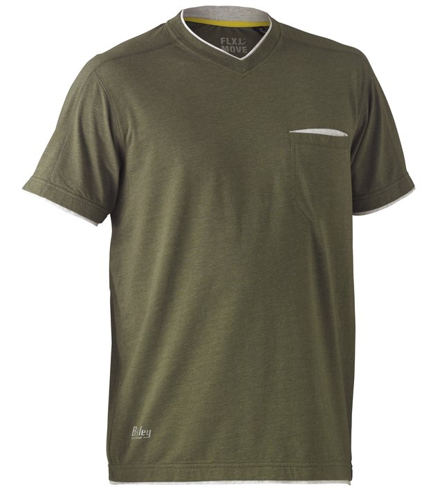 Bisley Flex & Move Cotton Rich V Neck Short Sleeve Tee